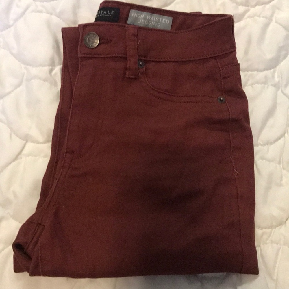 Maroon AERO high waisted jeggings